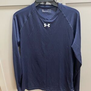 Under Armour Heat Gear Men's Navy Long Sleeve Shirt Size Medium